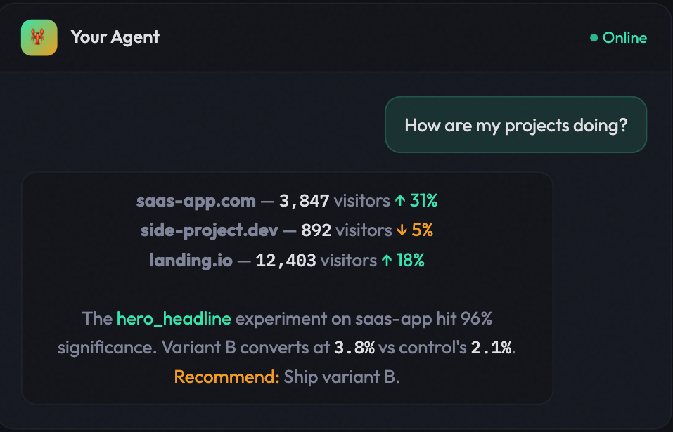 Agent reporting analytics in chat